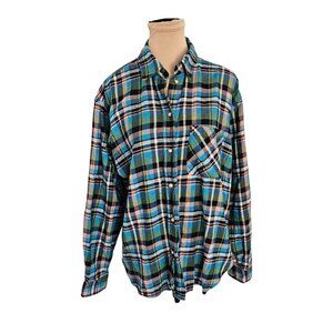 Wilfred Aritzia Blue Green Collared Long Sleeve Button Down Top Sz M